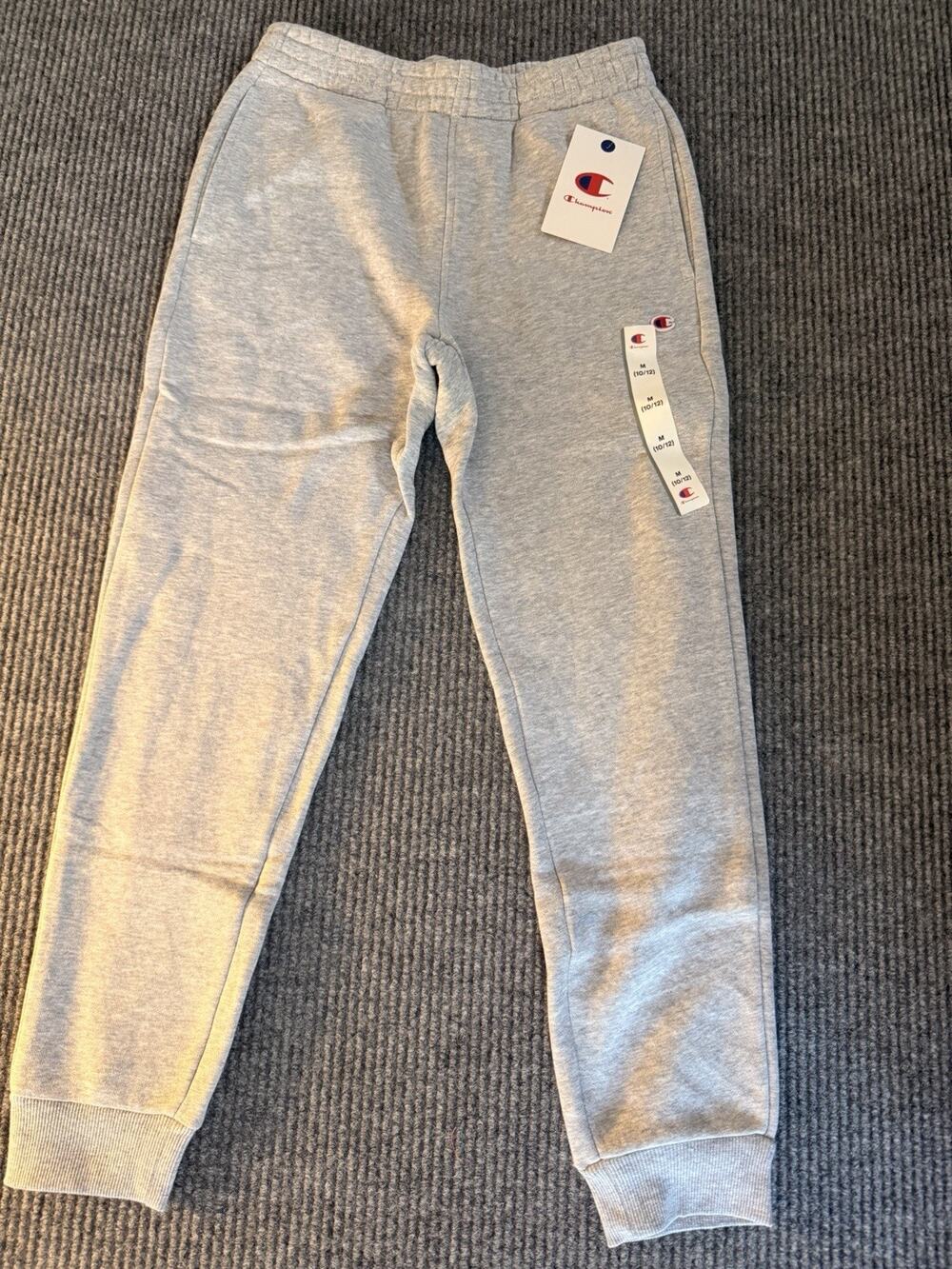 Champion Boys Signature Fleece Jogger Pants Heather Gray M 10/12 NWT